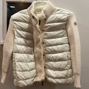 Moncler mixed media jacket 2017 - cream